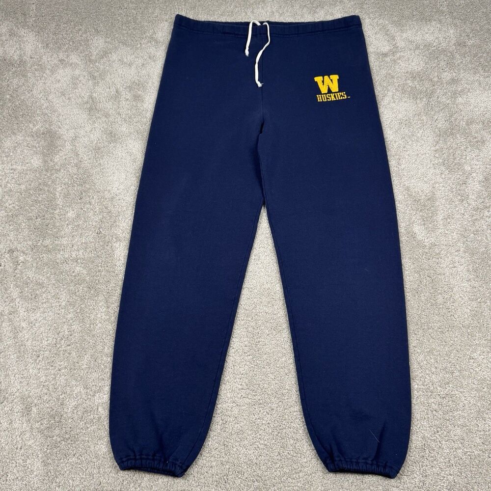 Vintage Russell Athletic Sweatpants Sz Large Blue Washington Huskies Made in USA